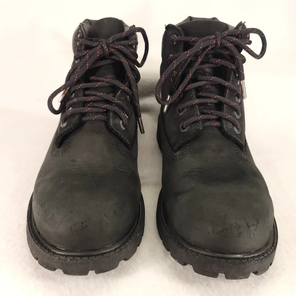 Timberland Boots Youth 3M 6-Inch Waterproof Black Leather Lace Up Insulated